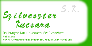 szilveszter kucsara business card